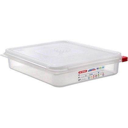alfa-6451-3QnOQg-0 ΔΟΧΕΙΟ ΤΡΟΦΙΜΩΝ PP GN 1/2-6,5 HCM ΜΕ ΚΑΠΑΚΙ
